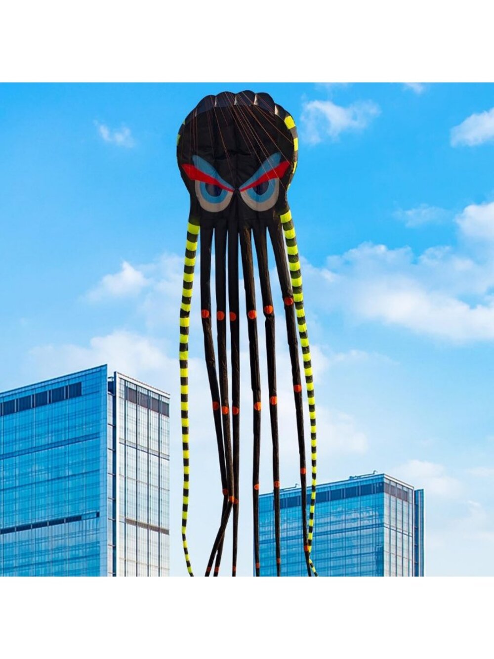 Large 3D Octopus Foil Kite - 26ft Fun for Beach & Outdoor Adventures, Great